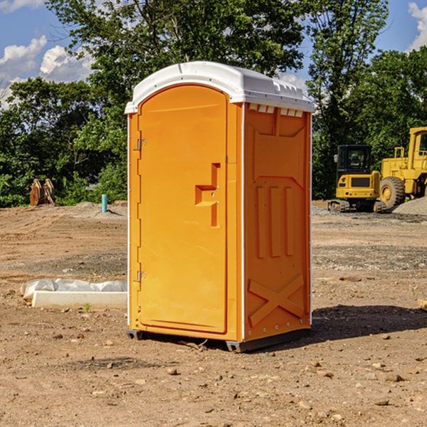 how often are the portable restrooms cleaned and serviced during a rental period in Moriches